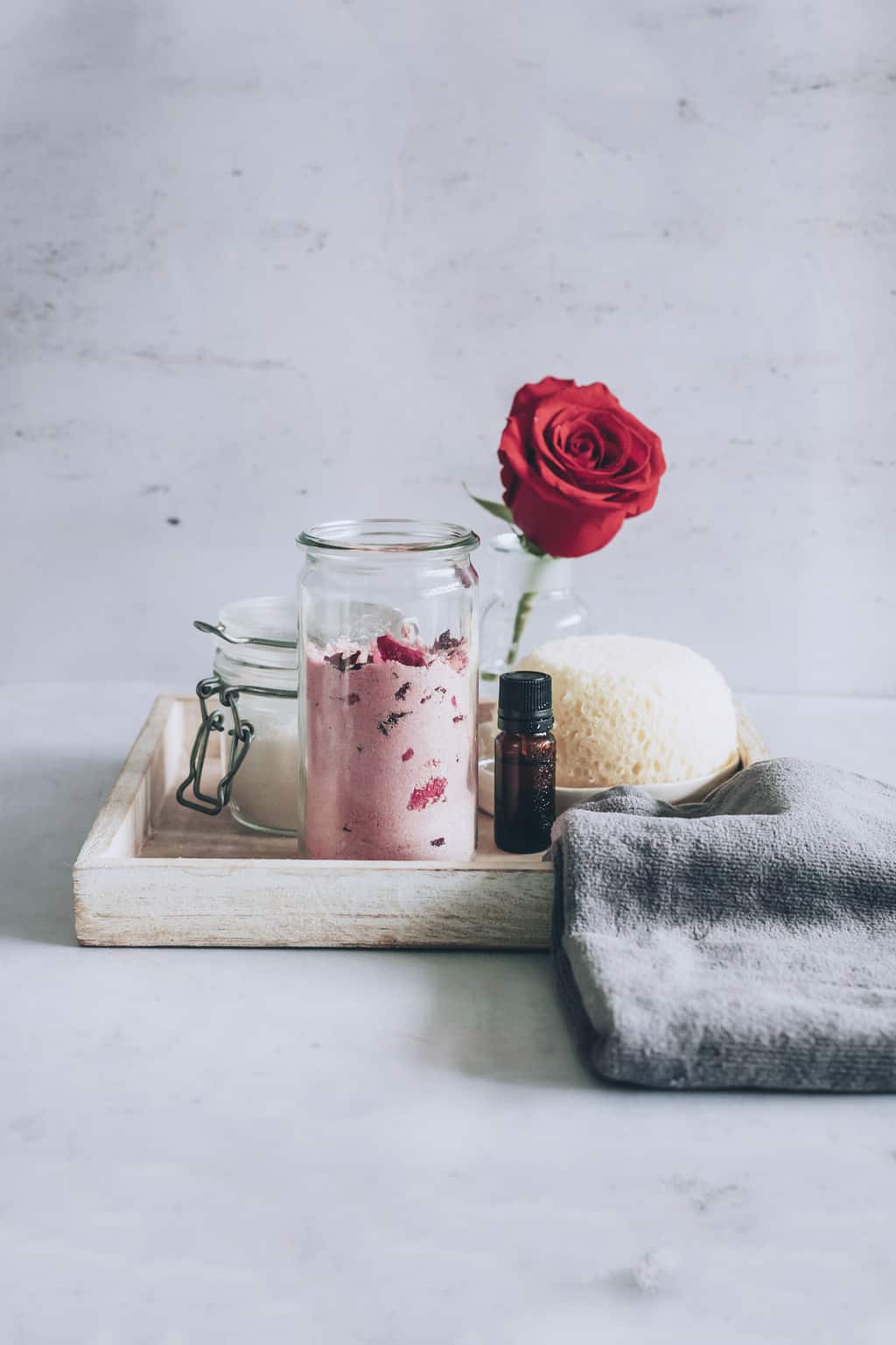 Homemade Milk Bath with Roses