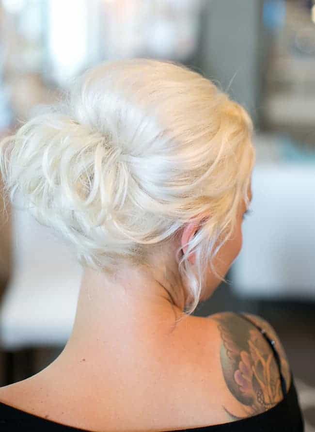 Braided Updo with Teal Cat Eye - Hello Glow