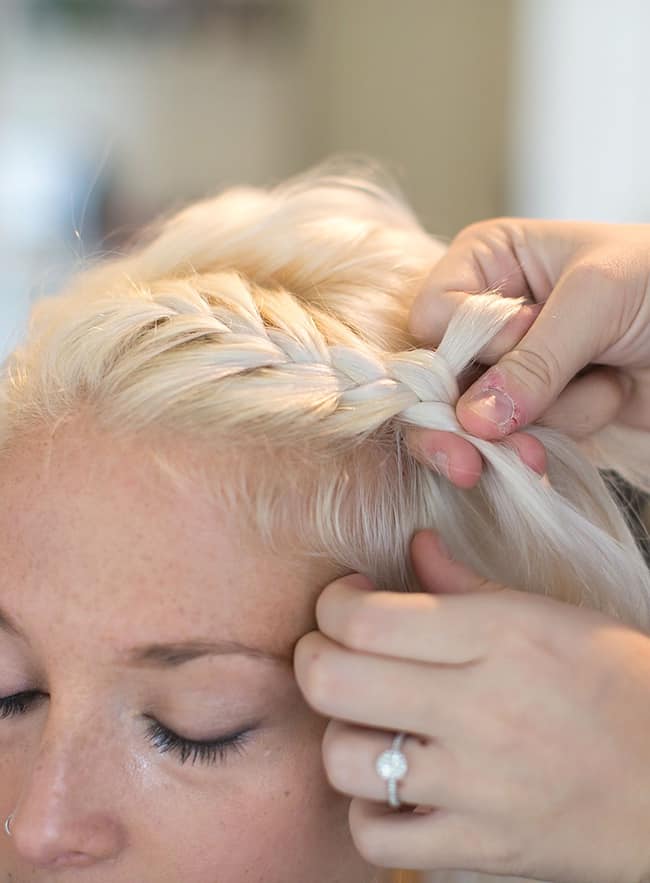 Braided Updo with Teal Cat Eye - Hello Glow