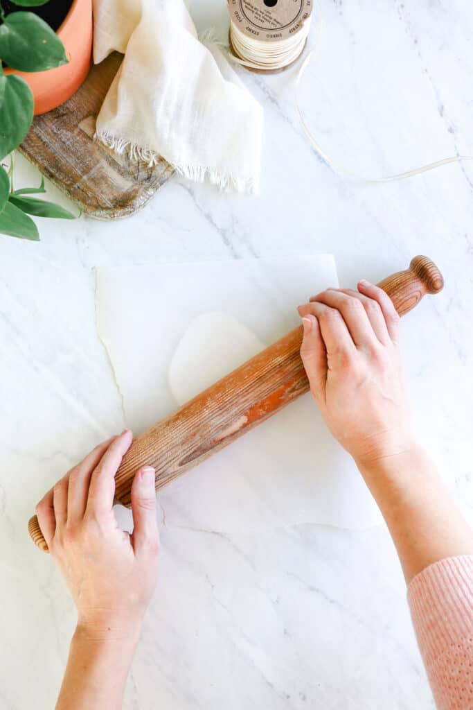 Rolling clay for gift tags