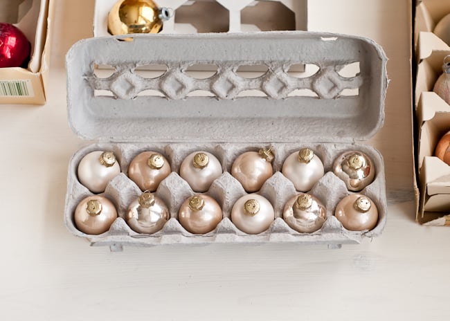 reuse egg carton for ornaments