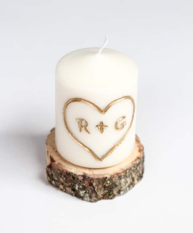 Initial Carved DIY Candle | HelloGlow.co