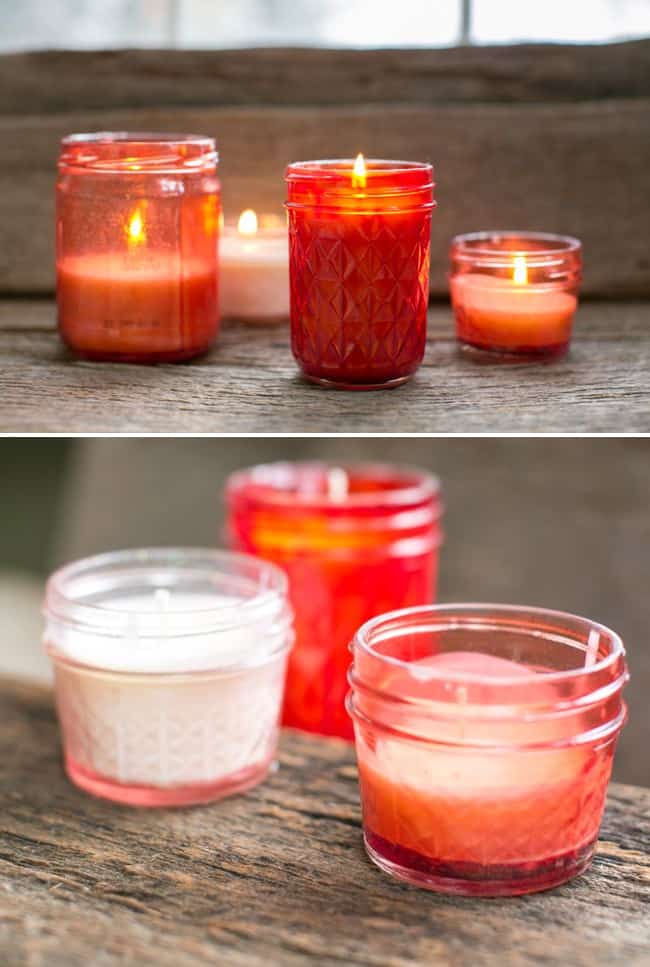 DIY Pink Mason Jar Candles | Hello Glow