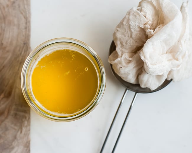 how to make ghee strained
