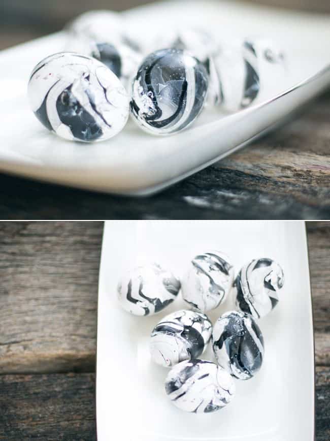 Black and White Marbled Easter Eggs | HelloGlow.co