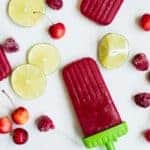 Cherry Raspberry Lime Cocktail Pops | Hello Glow