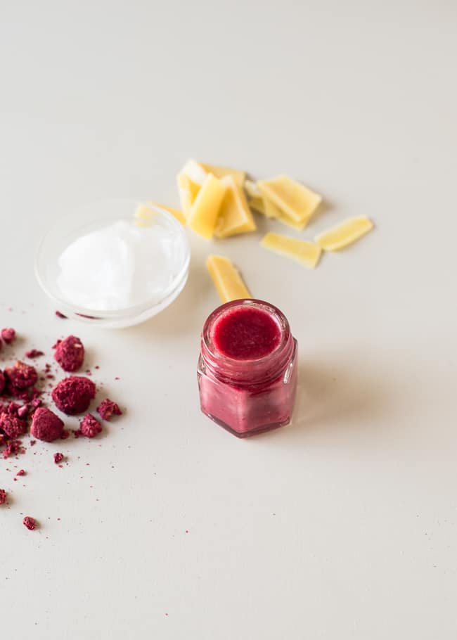 All-Natural DIY Tinted Lip Balm with Raspberries | HelloGlow.co