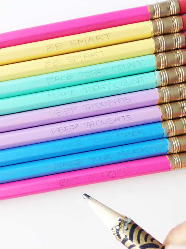 DIY Painted Back-to-School Pencils | HelloGlow.co