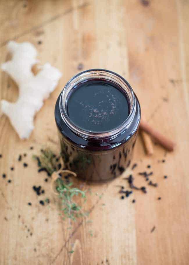 DIY Elderberry Thyme Syrup For Cold and Cough | HelloGlow.co