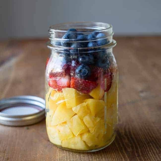 Rainbow Fruit Salad | Healthy Mason Jar Snacks | HelloGlow.co
