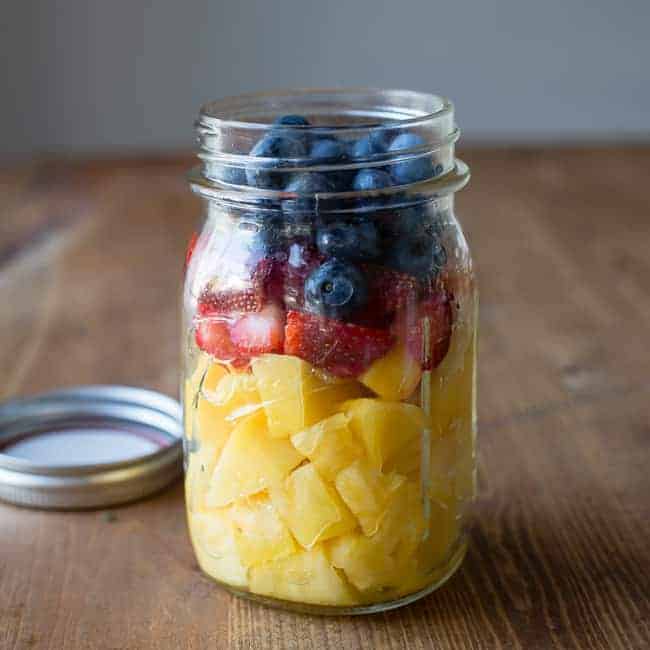 Rainbow fruit salad in a jar | Hello Glow