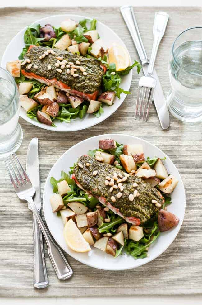 Pesto Baked Salmon from Hello Glow