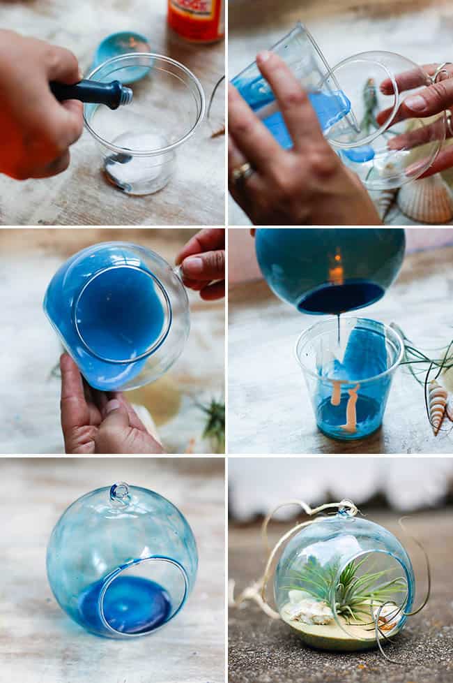 DIY Tinted Glass Beach Terrarium | Hello Glow