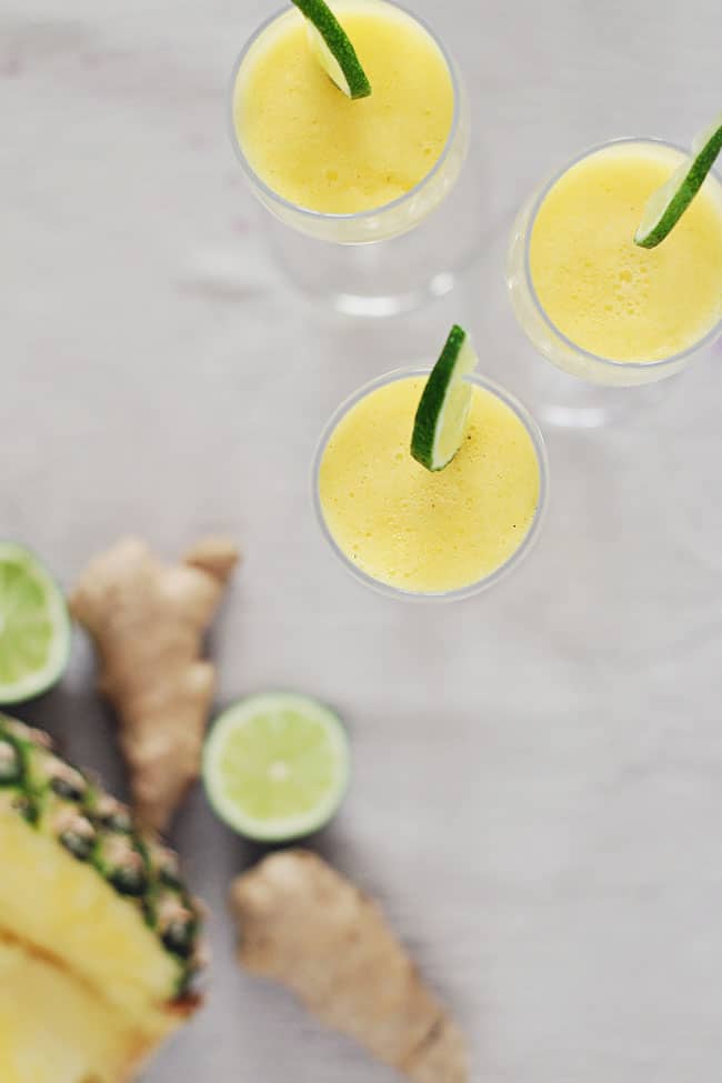 Pineapple Ginger Champagne Cocktail | HelloGlow.co
