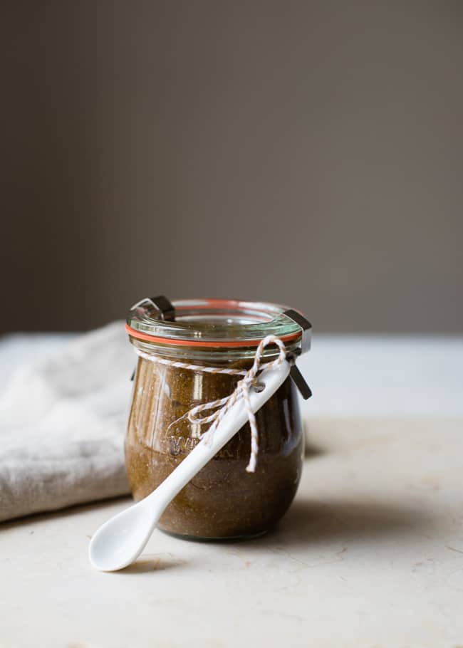 Soothing brown sugar scrub with chamomile and bee pollen