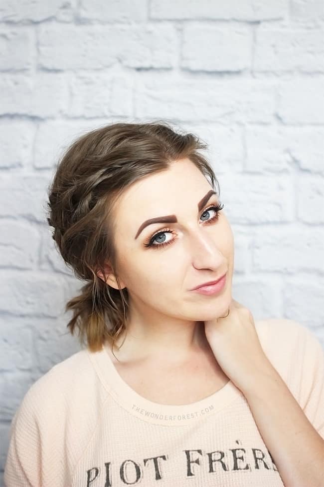 Messy braided ponytail for shorter hair by The Wonder Forest