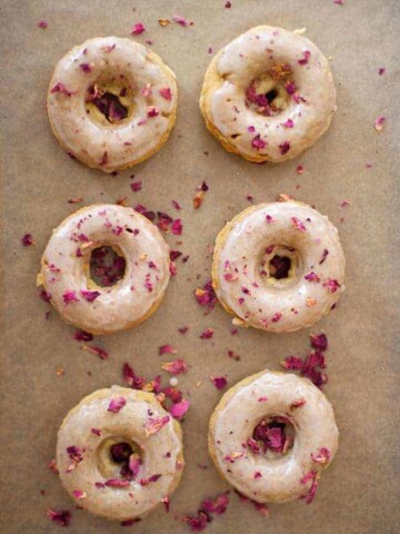 Cardamom Rose Petal Baked Donuts