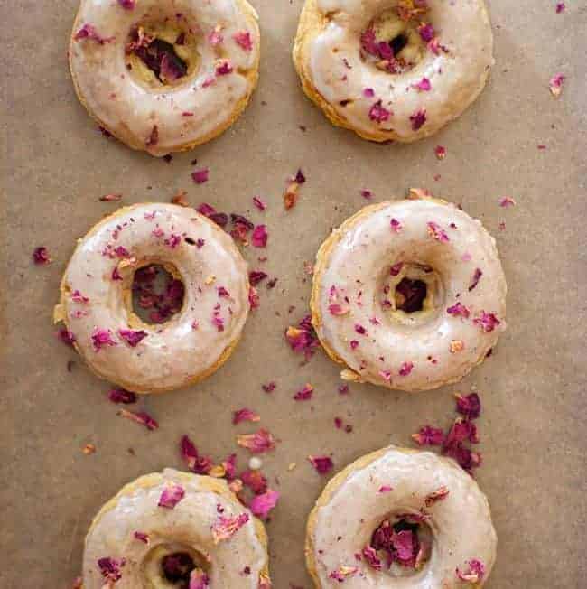 Cardamom Rose Petal Baked Donuts