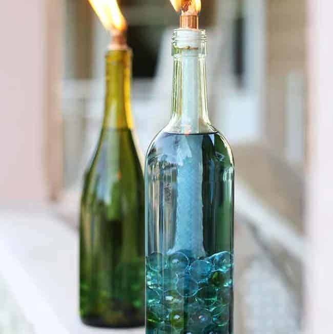 DIY: Wine Bottle Citronella Candles