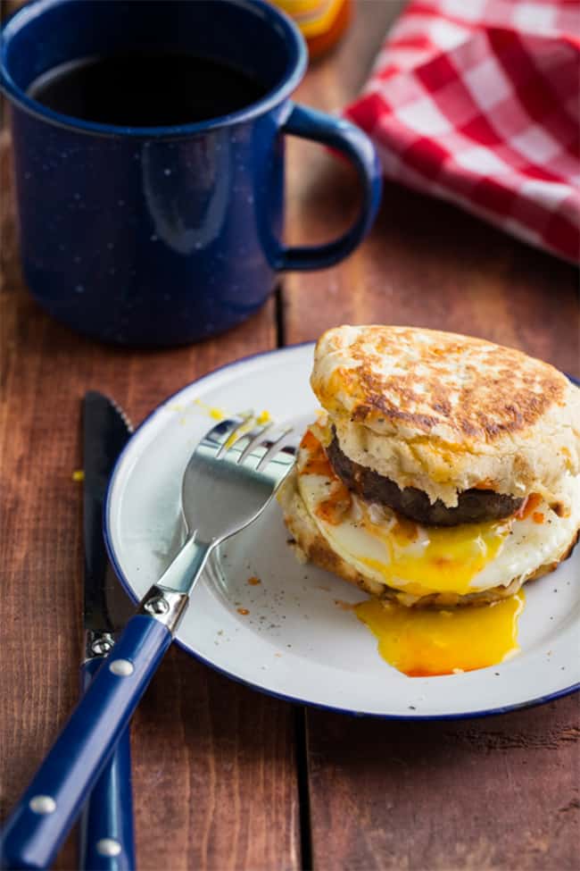 Campfire breakfast burger recipe by Jelly Toast Blog