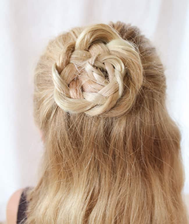 Braided rose back to school hairstyle