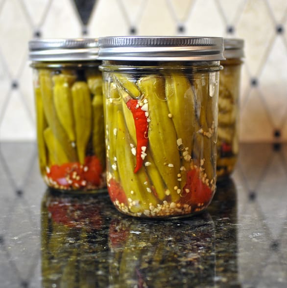 Spicy pickled okra by The Unorthodox Epicure