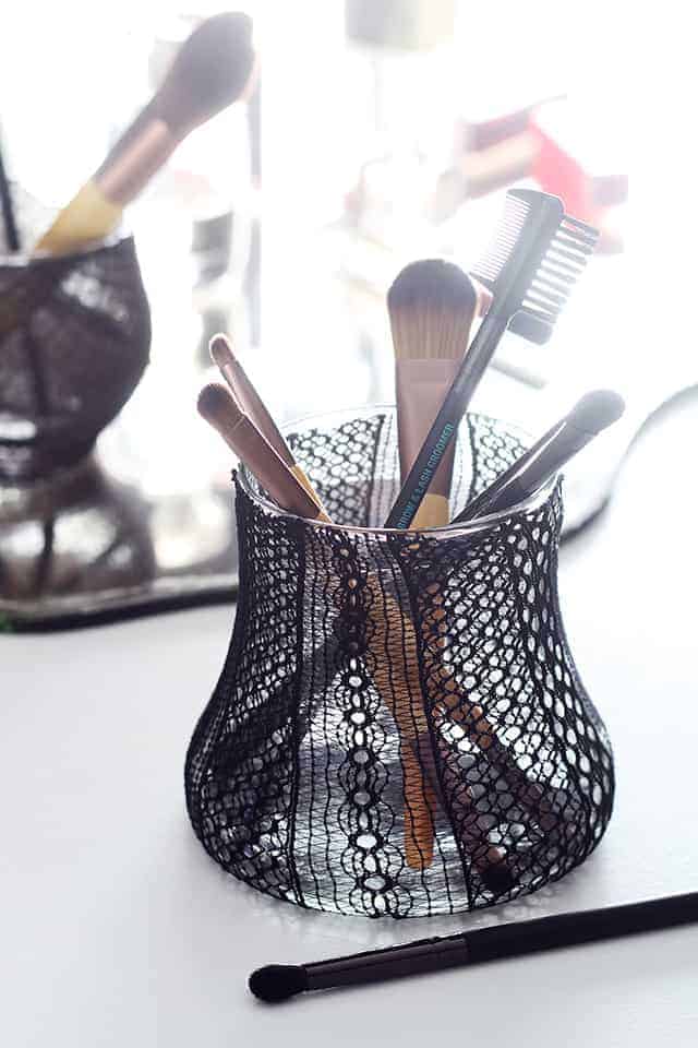 Pretty Up Your Vanity With A Recycled Diy Makeup Brush Holder