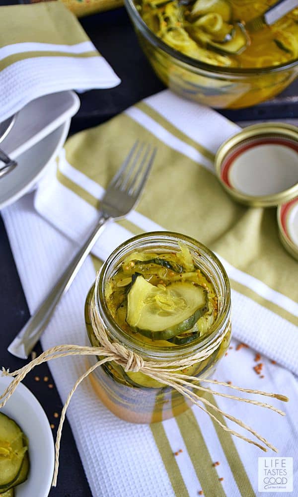 Homemade bread and butter pickles by Life Tastes Good