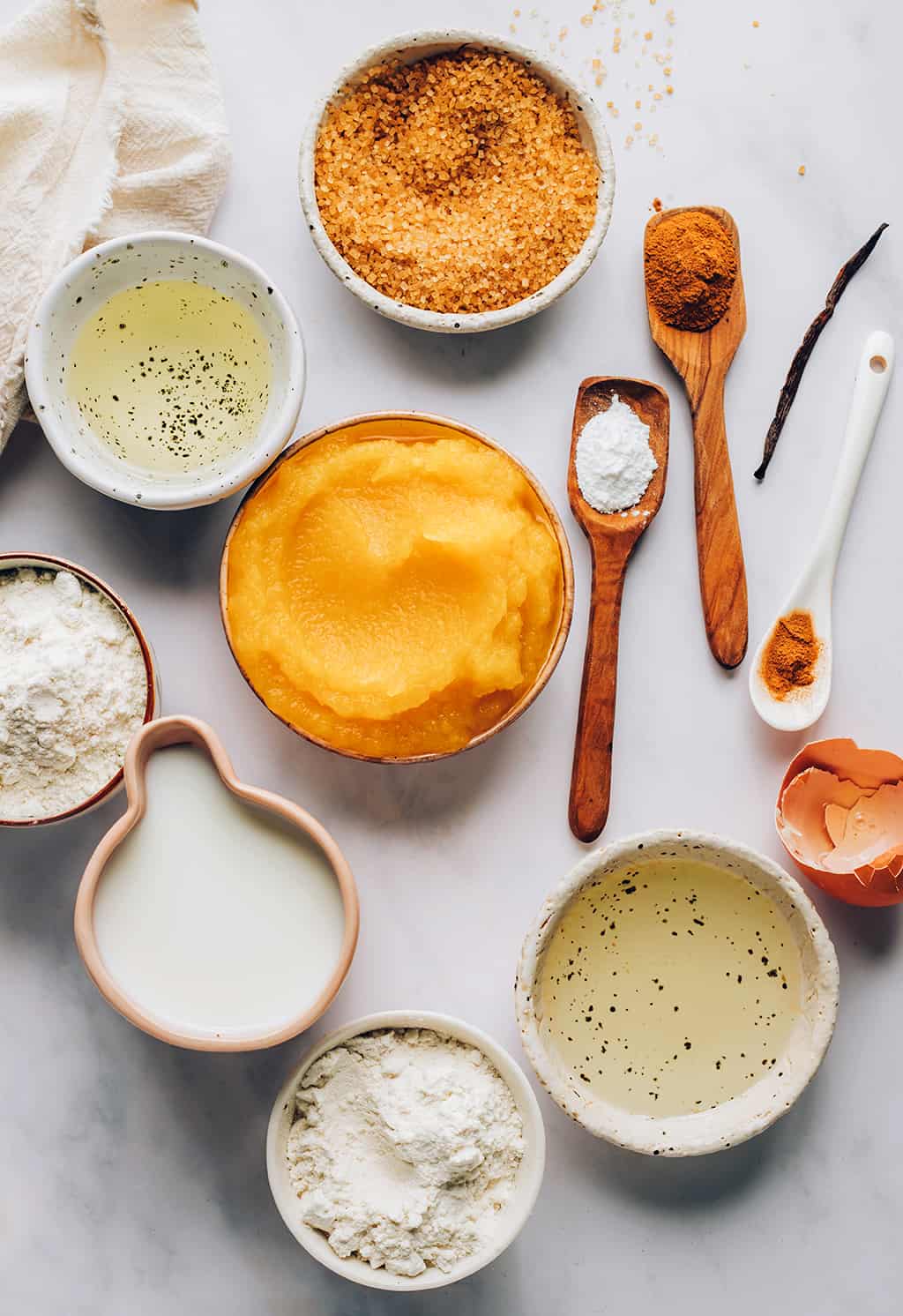 Ingredients for pumpkin waffles