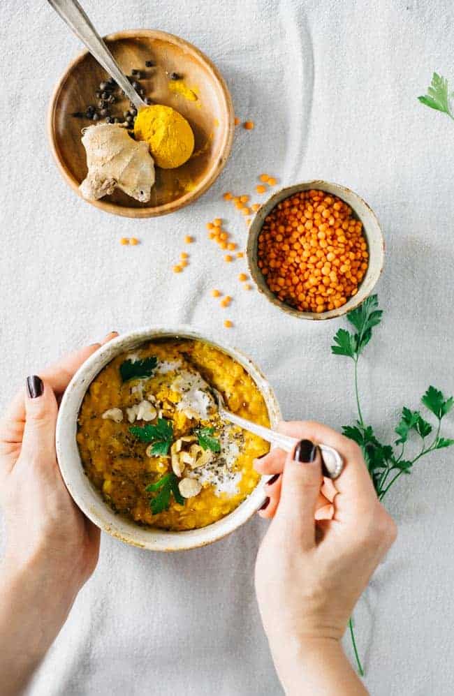 Healing Red Lentil Dhal with Turmeric
