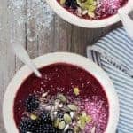 Blackberry Coconut Smoothie Bowl by Hello Glow