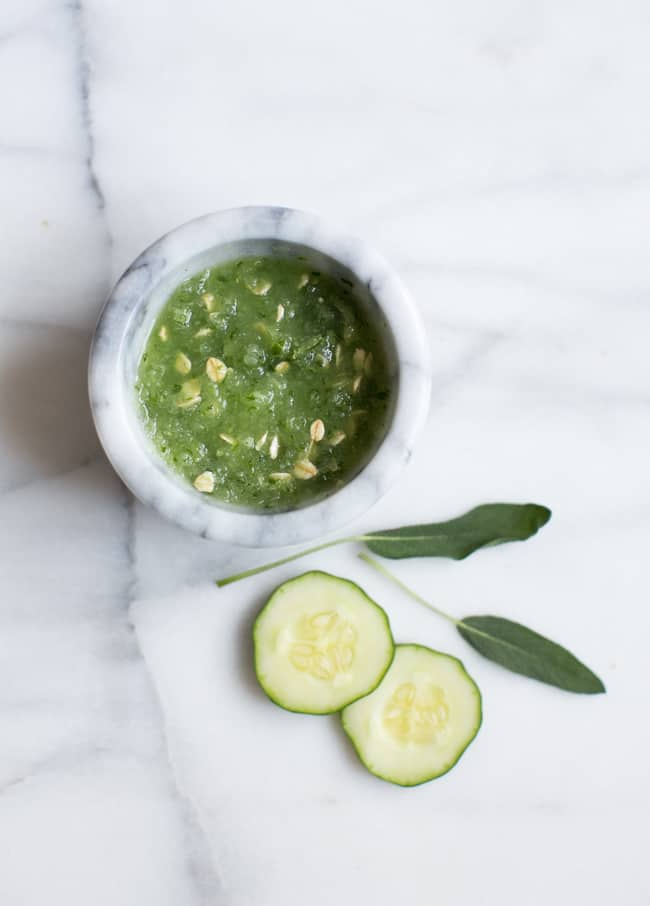 Moisturize dry skin with a cucumber egg mask