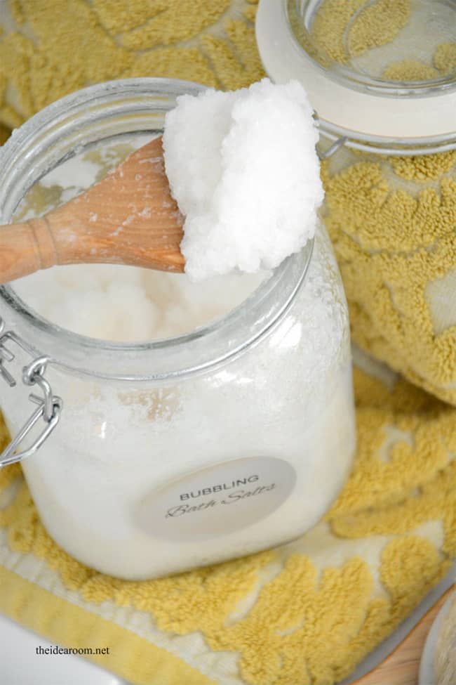 Bubbling bath salts by The Idea Room | 10 Homemade Bubble Bath Recipes