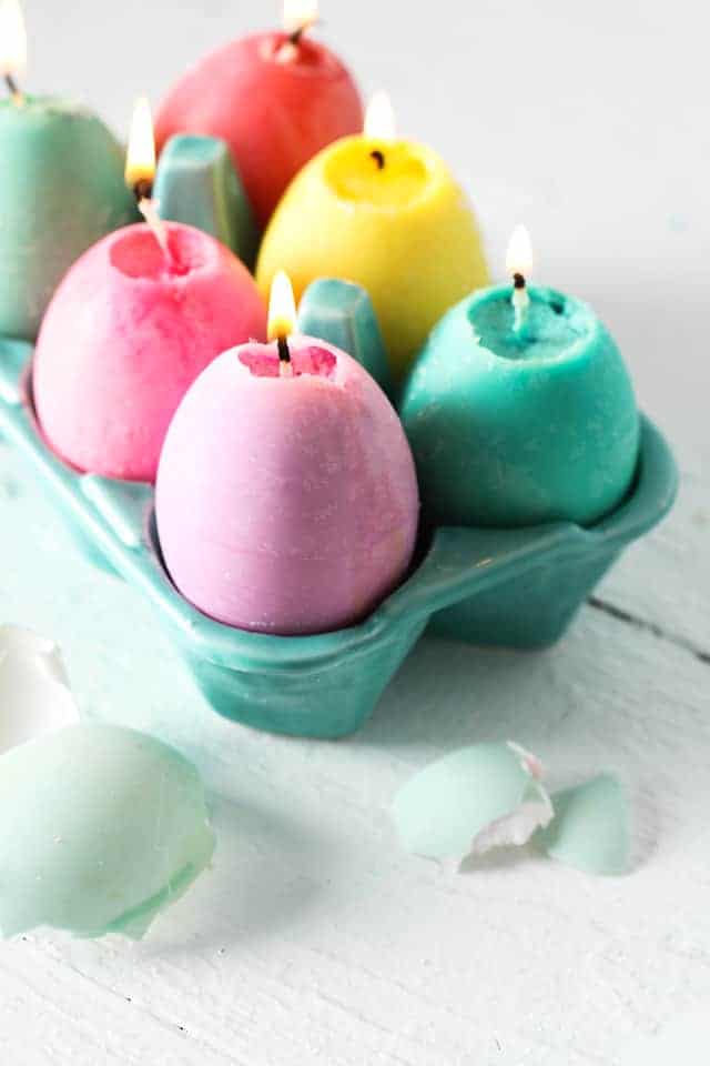 diy Easter egg candles