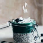 Layered Coconut Spirulina Chia Pudding by Hello Glow