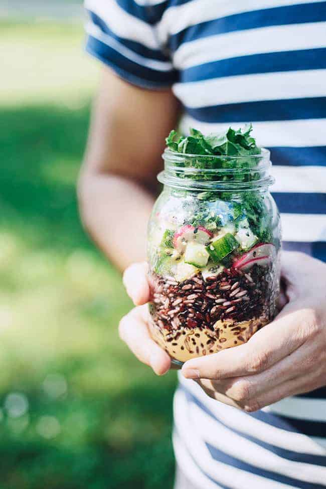 Crunchy Kale Slaw with Spicy Peanut Butter Dressing by Hello Veggie