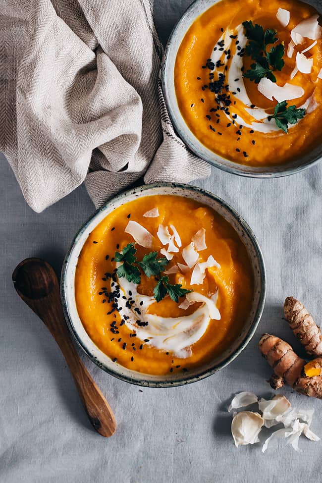 Carrot Ginger Soup with Avocado Toast - Glow by Marlowe