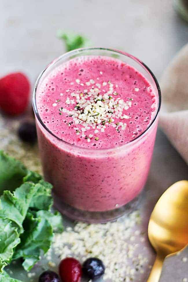 Make This Mixed Berry Protein Smoothie + Feel Good All Day Long Hello