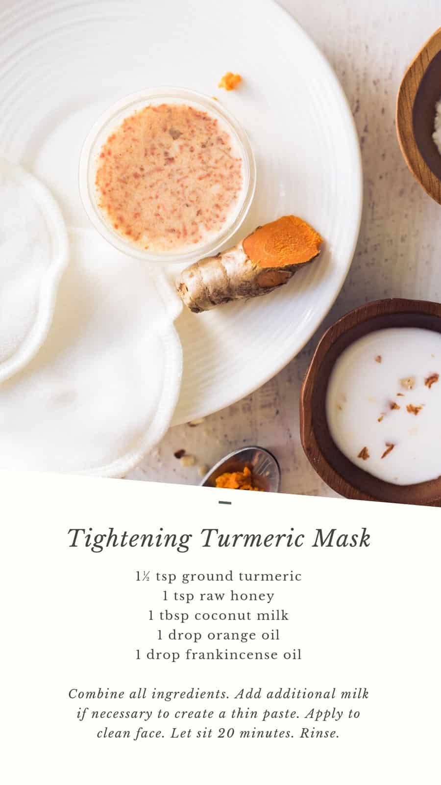 Tightening turmeric mask - use turmeric to fight aging