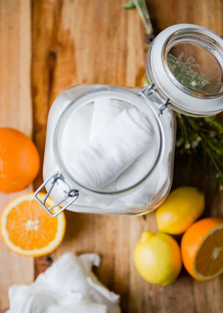 DIY Citrus Olive Oil Dust Wipes