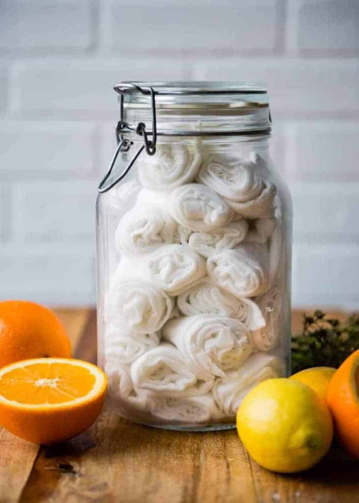 DIY Citrus Olive Oil Dust Wipes