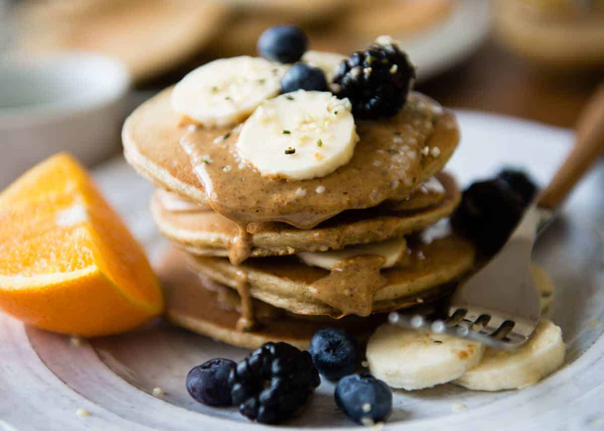 Quick + Easy Blender Protein Pancakes Hello Glow