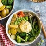 Spring Buddha Bowl with Creamy Turmeric Dressing