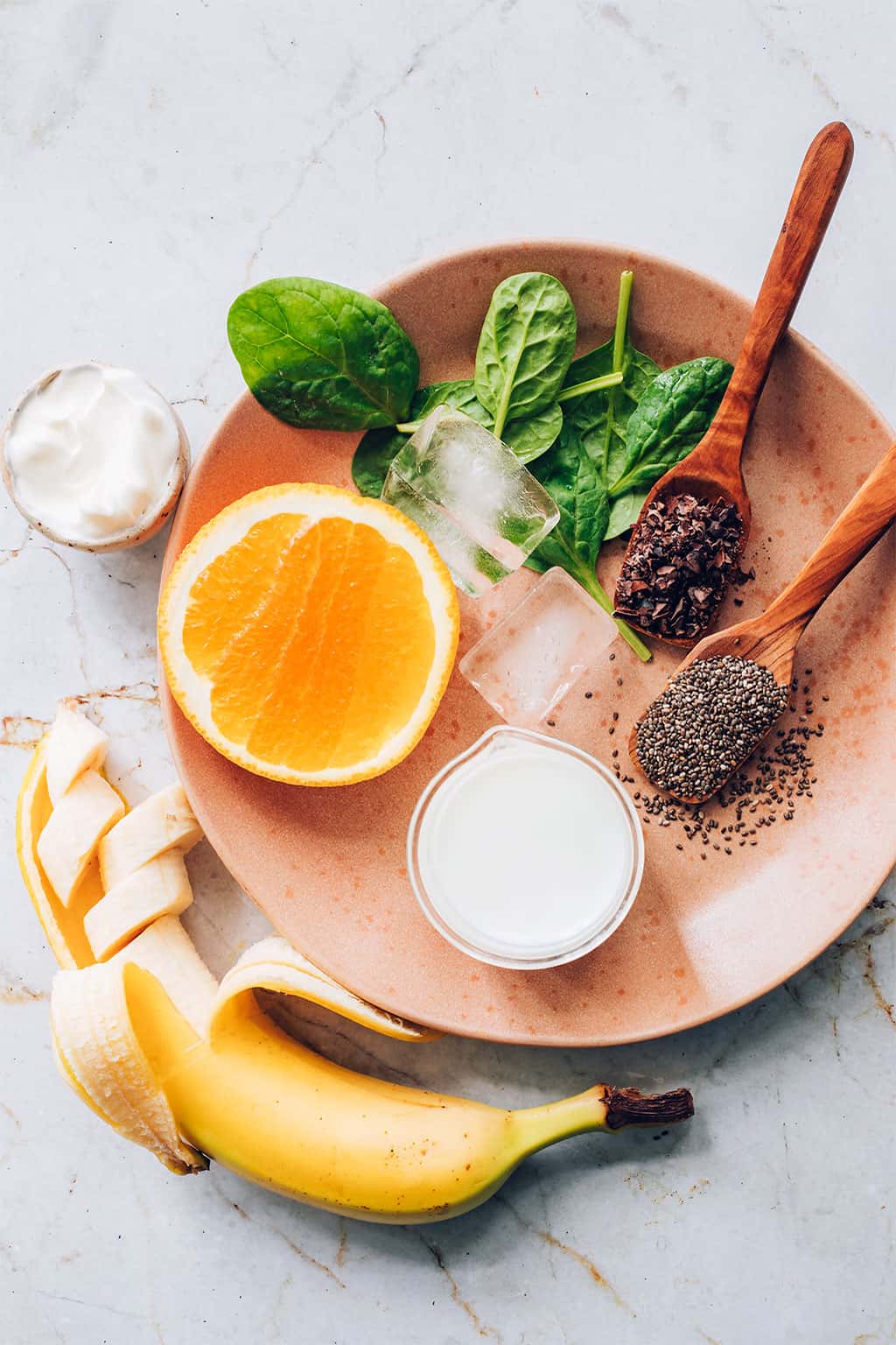 Ingredients for a superfood smoothie recipe for PMS symptoms