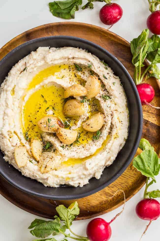 Roasted Garlic & Herb White Bean Dip