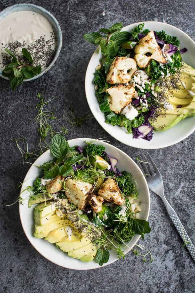 Roasted Cauliflower Detox Bowl with Tahini Sauce from Lauren Caris Cooks