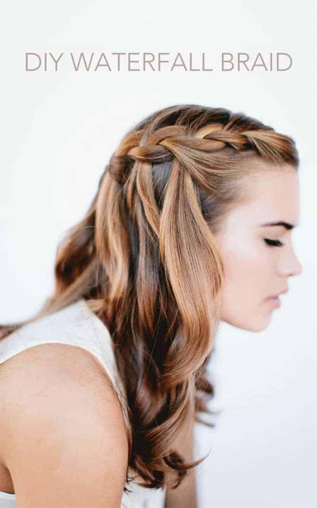 Waterfall Braid for Long Hair from Once Wed