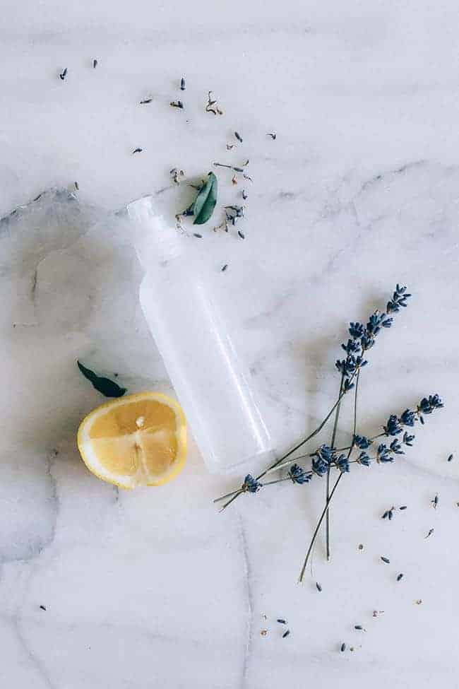 Homemade Body Spray with lavender and lemon