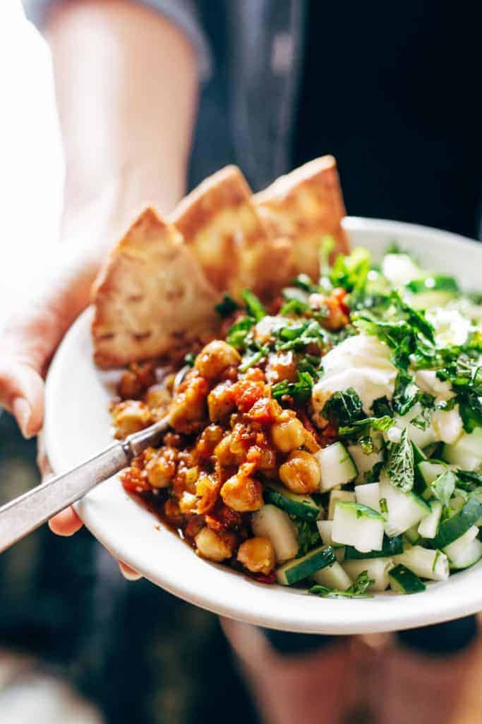 Detox Moroccan-Spiced Chickpea Glow Bowl from Pinch of Yum