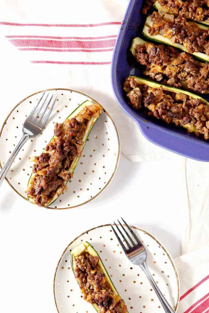 Whole30 Taco Zucchini Boats from The Speckled Plate